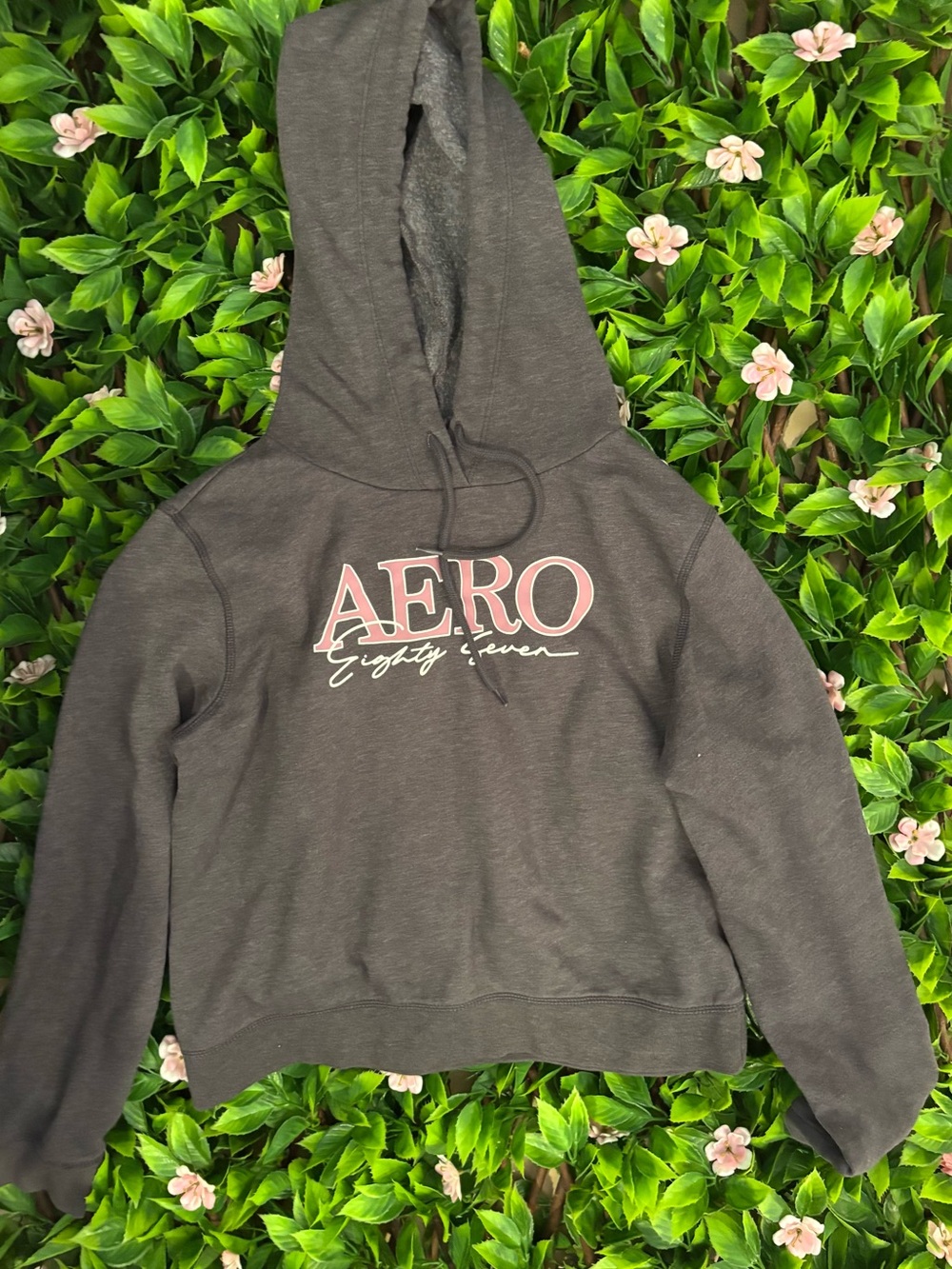 AERO Grey Hoodie with Pink Logo
